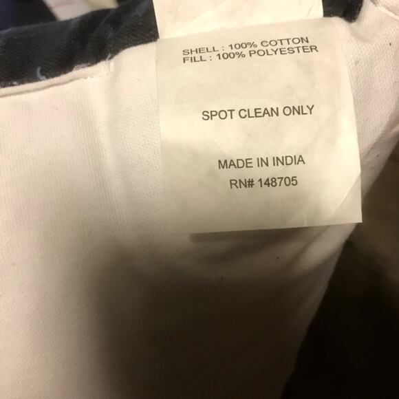 Brick & Beam Home NWT Navy Fringe Tassels Decorative Pillow 18" x 18" - Picture 5 of 7